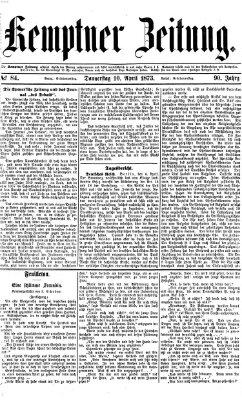 Kemptner Zeitung Donnerstag 10. April 1873