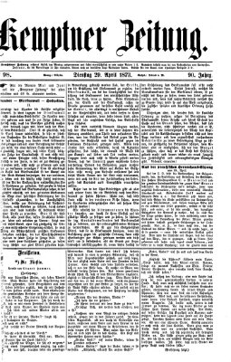 Kemptner Zeitung Dienstag 29. April 1873