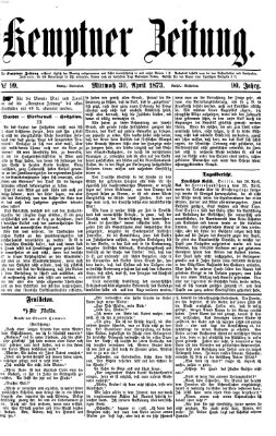 Kemptner Zeitung Mittwoch 30. April 1873