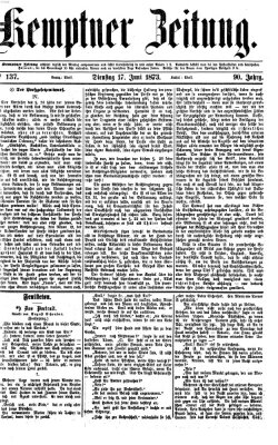 Kemptner Zeitung Dienstag 17. Juni 1873