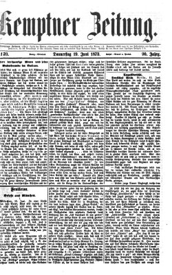 Kemptner Zeitung Donnerstag 19. Juni 1873