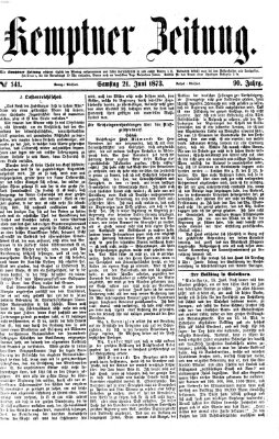 Kemptner Zeitung Samstag 21. Juni 1873