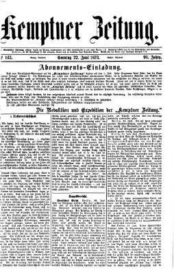 Kemptner Zeitung Sonntag 22. Juni 1873