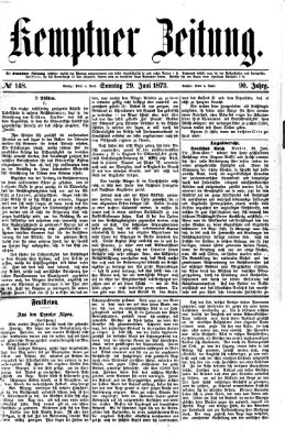 Kemptner Zeitung Sonntag 29. Juni 1873