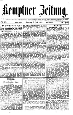 Kemptner Zeitung Samstag 5. Juli 1873