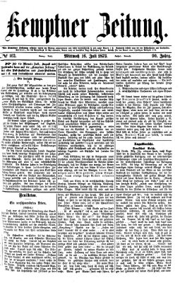 Kemptner Zeitung Mittwoch 16. Juli 1873