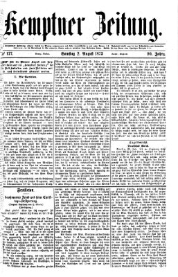 Kemptner Zeitung Samstag 2. August 1873