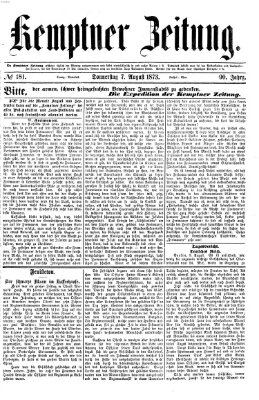 Kemptner Zeitung Donnerstag 7. August 1873