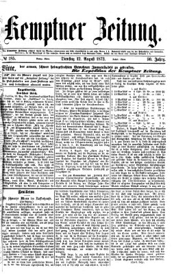 Kemptner Zeitung Dienstag 12. August 1873