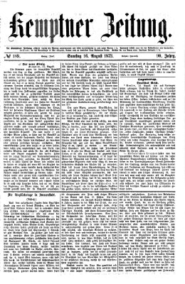 Kemptner Zeitung Samstag 16. August 1873