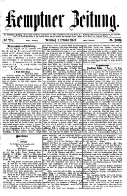 Kemptner Zeitung Mittwoch 1. Oktober 1873