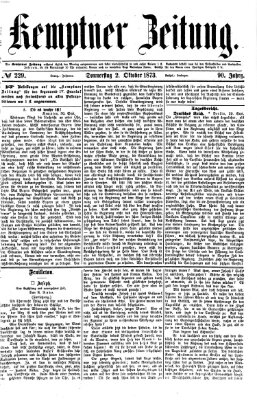 Kemptner Zeitung Donnerstag 2. Oktober 1873