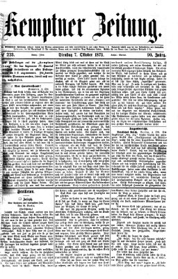 Kemptner Zeitung Dienstag 7. Oktober 1873