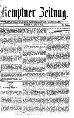 Kemptner Zeitung Mittwoch 8. Oktober 1873