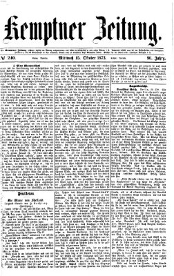 Kemptner Zeitung Mittwoch 15. Oktober 1873