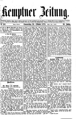 Kemptner Zeitung Donnerstag 23. Oktober 1873