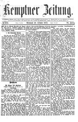 Kemptner Zeitung Mittwoch 29. Oktober 1873