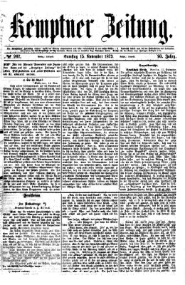 Kemptner Zeitung Samstag 15. November 1873