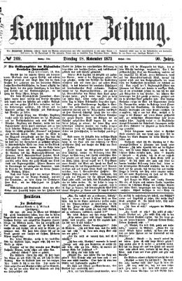 Kemptner Zeitung Dienstag 18. November 1873