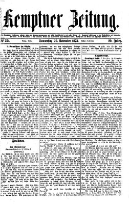 Kemptner Zeitung Donnerstag 20. November 1873