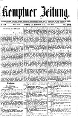 Kemptner Zeitung Sonntag 23. November 1873