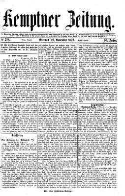 Kemptner Zeitung Mittwoch 26. November 1873