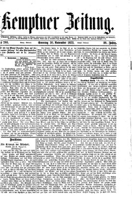 Kemptner Zeitung Sonntag 30. November 1873