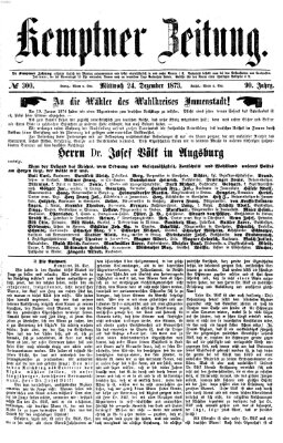 Kemptner Zeitung Mittwoch 24. Dezember 1873