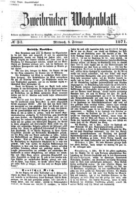 Zweibrücker Wochenblatt Mittwoch 8. Februar 1871