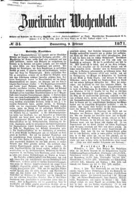 Zweibrücker Wochenblatt Donnerstag 9. Februar 1871