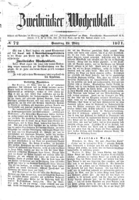 Zweibrücker Wochenblatt Samstag 25. März 1871