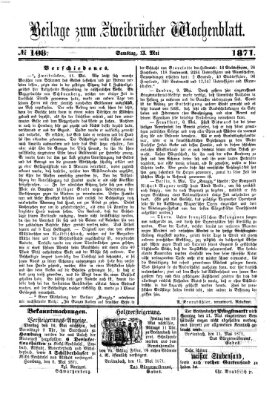 Zweibrücker Wochenblatt Samstag 13. Mai 1871