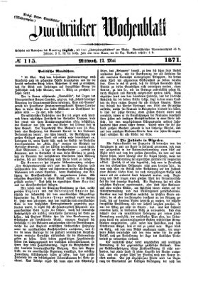 Zweibrücker Wochenblatt Mittwoch 17. Mai 1871