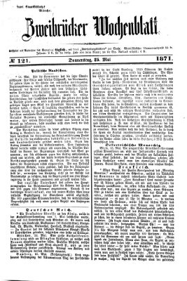 Zweibrücker Wochenblatt Donnerstag 25. Mai 1871