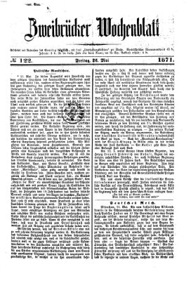 Zweibrücker Wochenblatt Freitag 26. Mai 1871