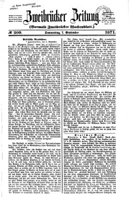 Zweibrücker Zeitung (Zweibrücker Wochenblatt) Donnerstag 7. September 1871