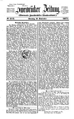 Zweibrücker Zeitung (Zweibrücker Wochenblatt) Sonntag 10. September 1871