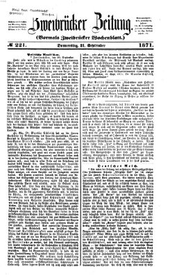 Zweibrücker Zeitung (Zweibrücker Wochenblatt) Donnerstag 21. September 1871