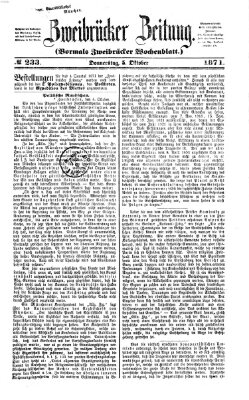 Zweibrücker Zeitung (Zweibrücker Wochenblatt) Donnerstag 5. Oktober 1871