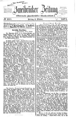 Zweibrücker Zeitung (Zweibrücker Wochenblatt) Freitag 6. Oktober 1871