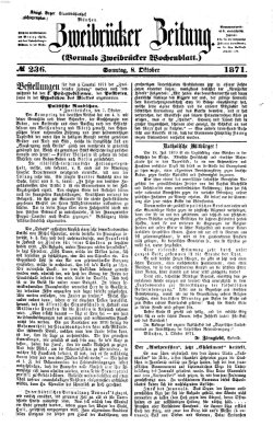 Zweibrücker Zeitung (Zweibrücker Wochenblatt) Sonntag 8. Oktober 1871