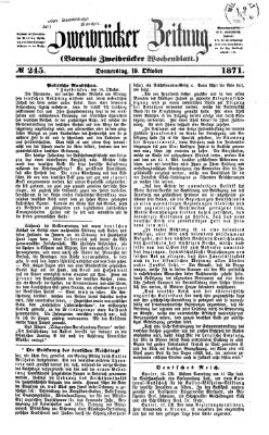 Zweibrücker Zeitung (Zweibrücker Wochenblatt) Donnerstag 19. Oktober 1871