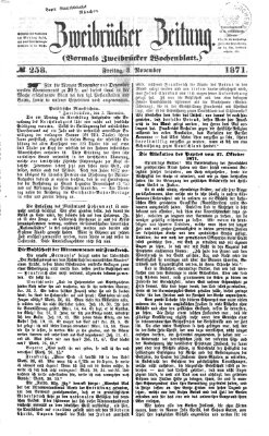 Zweibrücker Zeitung (Zweibrücker Wochenblatt) Freitag 3. November 1871