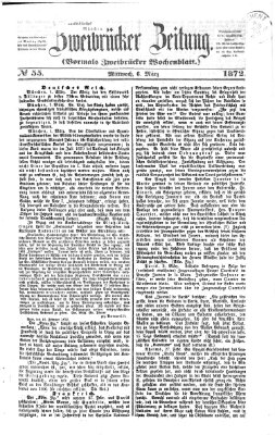 Zweibrücker Zeitung (Zweibrücker Wochenblatt) Mittwoch 6. März 1872