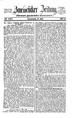 Zweibrücker Zeitung (Zweibrücker Wochenblatt) Donnerstag 11. Juli 1872