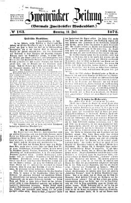 Zweibrücker Zeitung (Zweibrücker Wochenblatt) Sonntag 14. Juli 1872