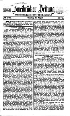 Zweibrücker Zeitung (Zweibrücker Wochenblatt) Samstag 31. August 1872