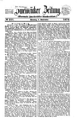 Zweibrücker Zeitung (Zweibrücker Wochenblatt) Sonntag 8. September 1872