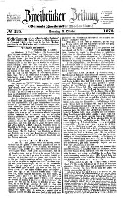 Zweibrücker Zeitung (Zweibrücker Wochenblatt) Sonntag 6. Oktober 1872