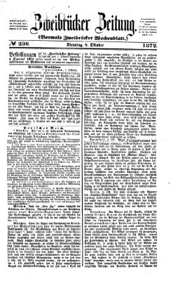 Zweibrücker Zeitung (Zweibrücker Wochenblatt) Dienstag 8. Oktober 1872